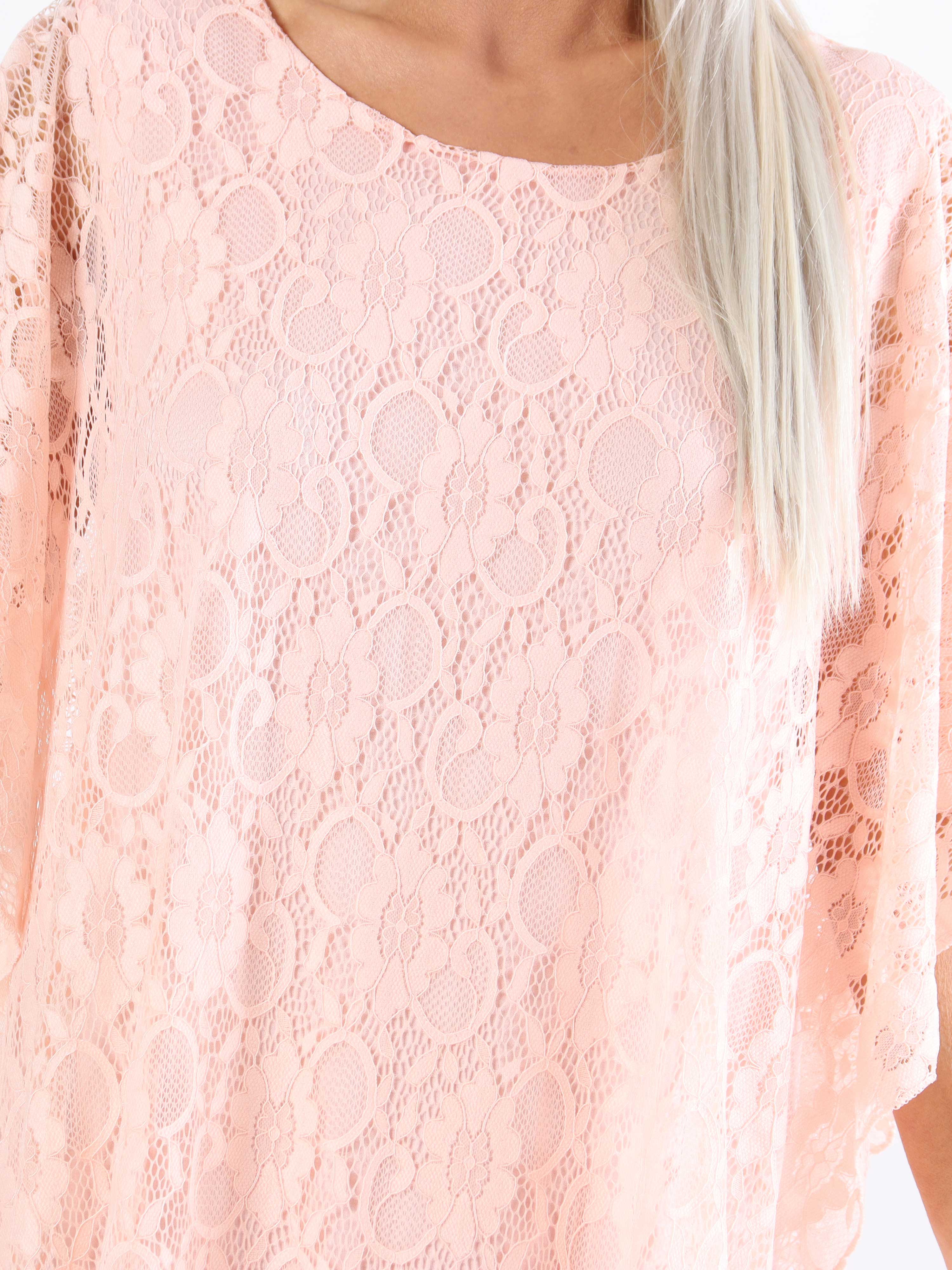 Kenya Lace - Sød plus size tunikakjole i blonde